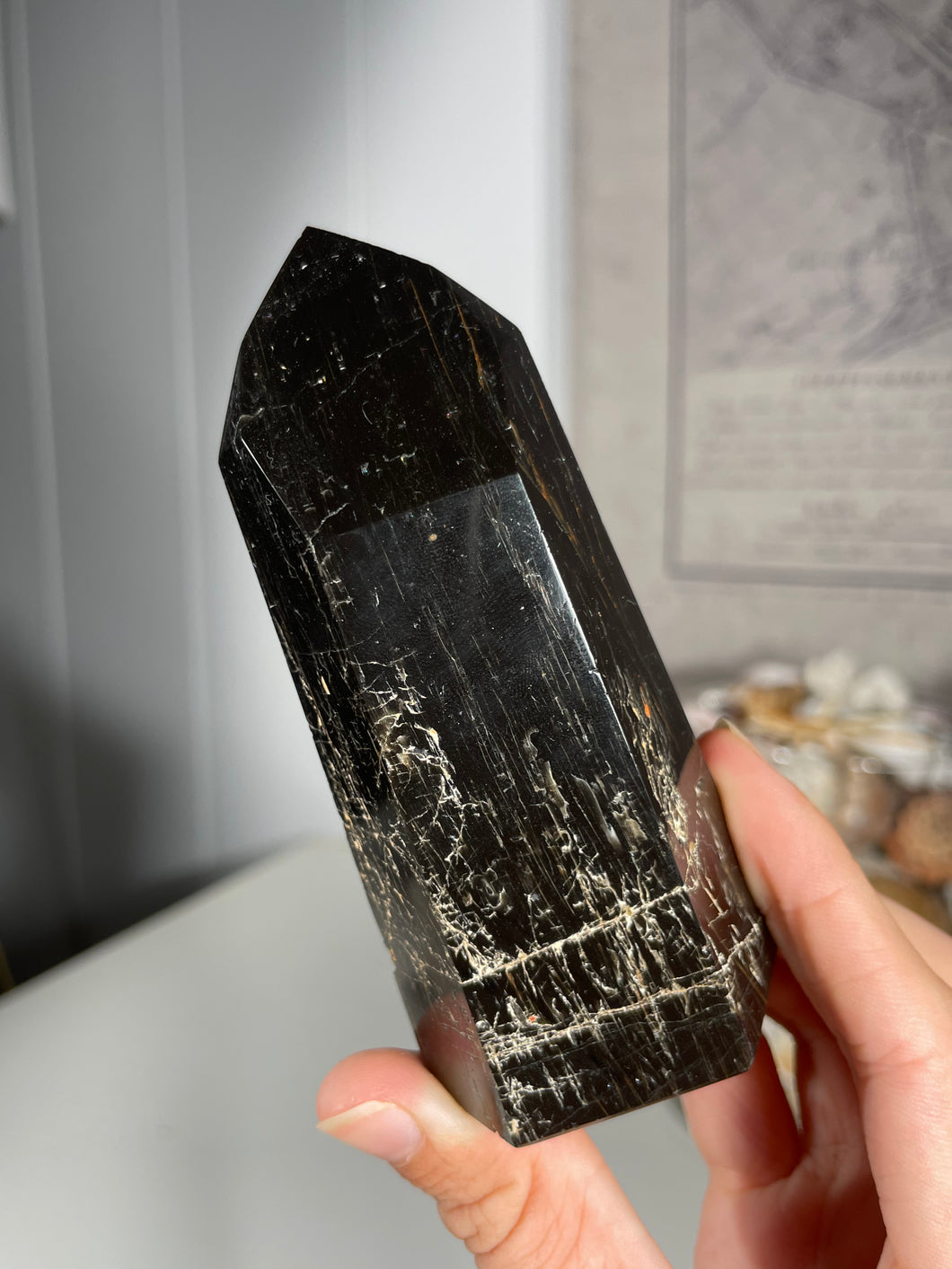 Black tourmaline tower